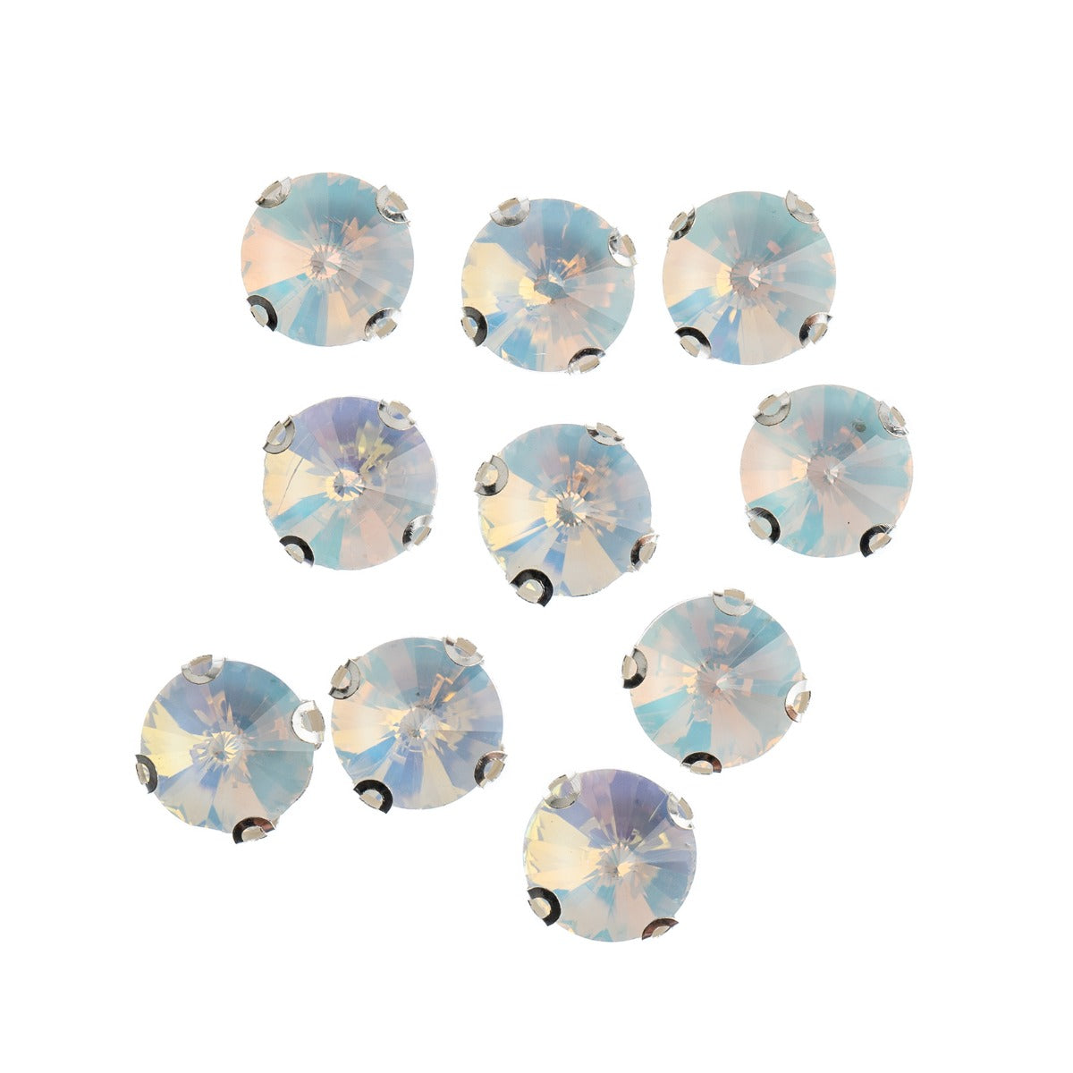Crystal Lane DIY Sew-On Rhinestones – 10 mm Silver Setting (1 Pair)
