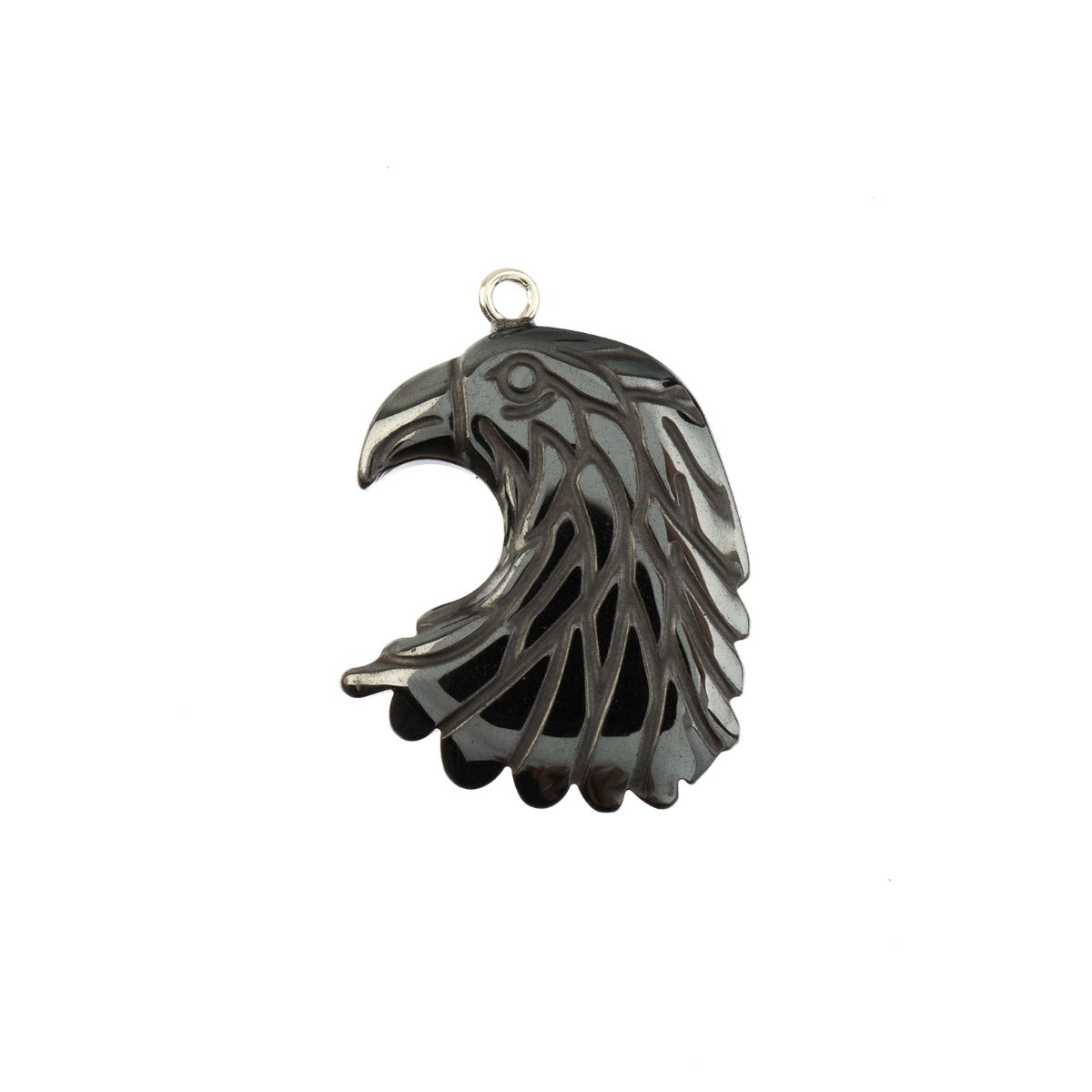Hematite Plated Metallic Pendant – Eagle (25×35mm)