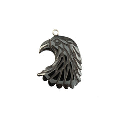 Hematite Plated Metallic Pendant – Eagle (25×35mm)