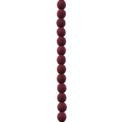 Czech Glass Beads Strand – 4mm White Alabaster Velvet Maroon (46 pcs)