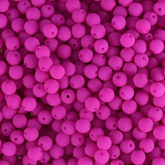Czech Glass Beads Strand – 4mm White Alabaster Velvet Fuchsia (46 pcs)