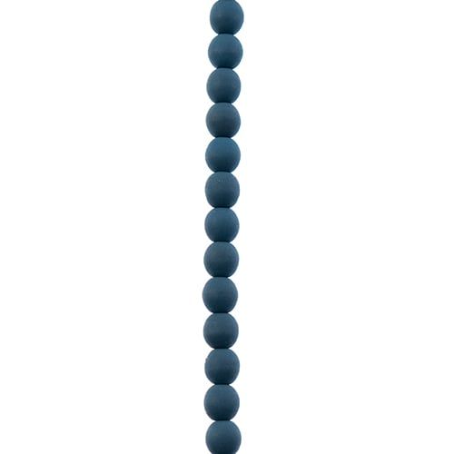 Czech Glass Beads Strand – 4mm White Alabaster Dark Teal Blue (46 pcs)