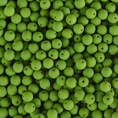 Czech Glass Beads Strand – 4mm White Alabaster Velvet Green (46 pcs)