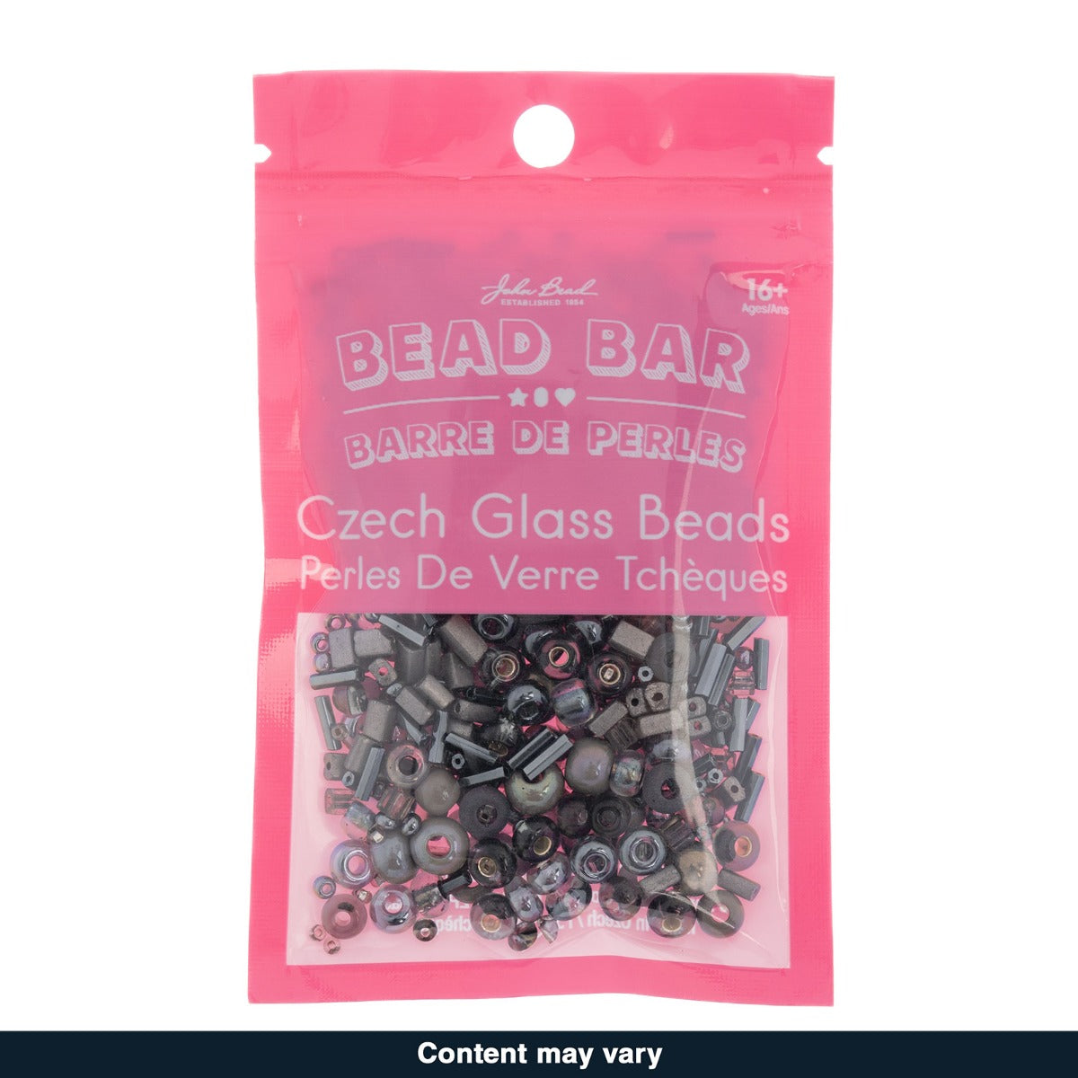 Czech Seed Beads – 50g – Greys Assorted Mix
