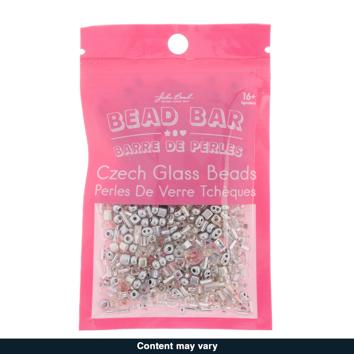 Czech Seed Beads – 50g – Silver Assorted Mix