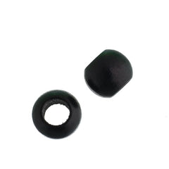 Euro Wood Beads - Round Large Hole 8x6.5mm Black
