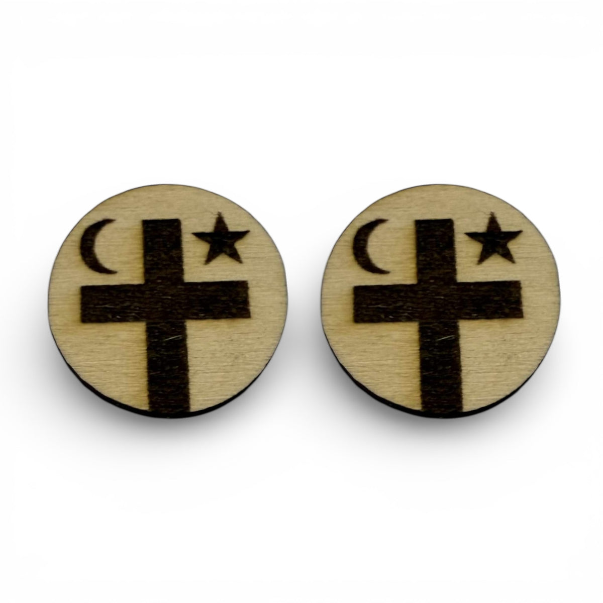29mm Wood Burned Cabs Mi'kmaq Flag