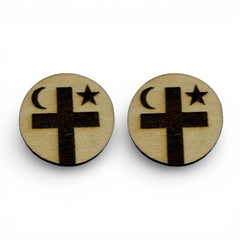 29mm Wood Burned Cabs Mi'kmaq Flag