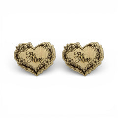 29mm Wood Burned Heart Cabs Be Mine