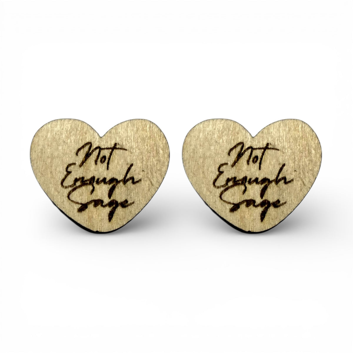 29mm Wood Burned Heart Cabs Not Enough Sage