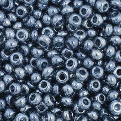 11/0 Preciosa Seed Beads Transparent Black Diamond Luster #01004