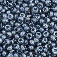 11/0 Preciosa Seed Beads Transparent Black Diamond Luster #01004