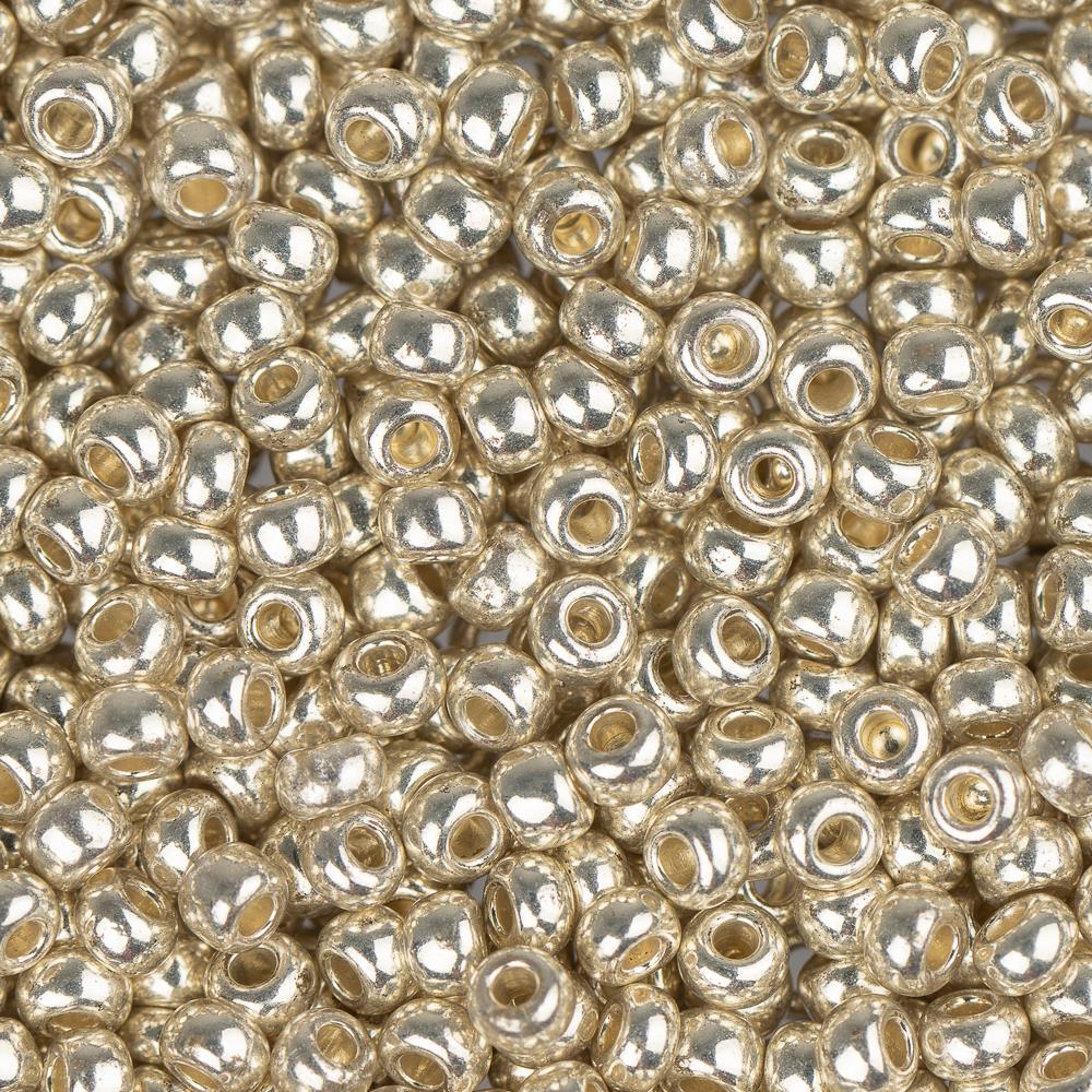 10/0 Preciosa Seed Beads Metallic Silver 22g