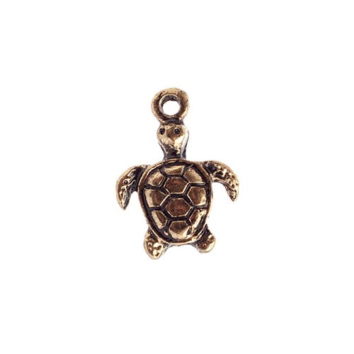 Pendant – Small Turtle Antique Gold (LF/NF)