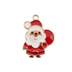 Sweet & Petite Holiday Charms – 23×17mm Santa (8 pcs, Multiple Colours)