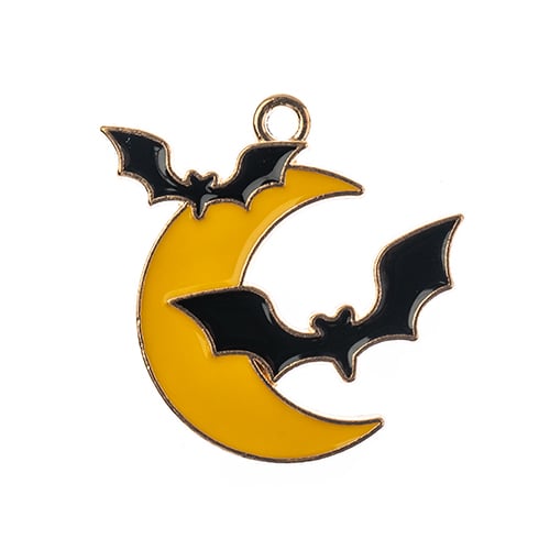 Sweet & Petite Halloween Charms – 25mm Bats & Moon (6pcs)