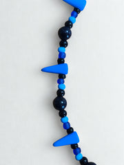Silas - Blue Glass Spike Bead Necklace (20”)