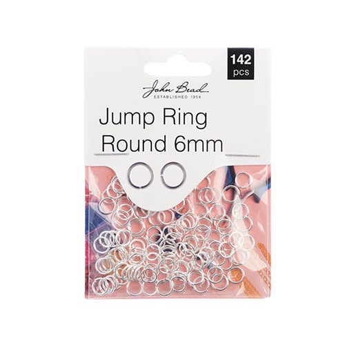 Findings  - Jump Ring Round 6mm Silver 142pcs