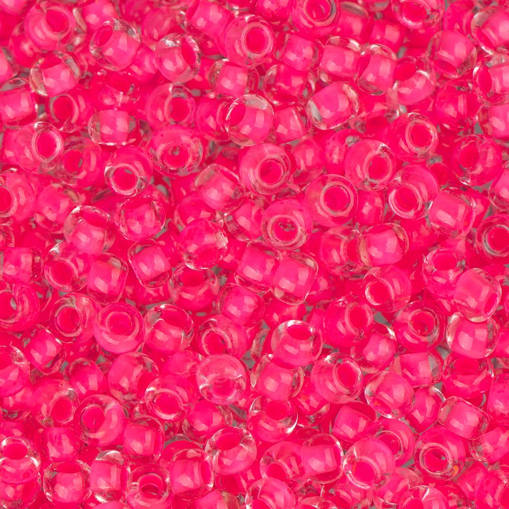 10/0 Preciosa Seed Beads Frosted Crystal Neon Pink Lined Matte