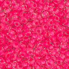 10/0 Preciosa Seed Beads Frosted Crystal Neon Pink Lined Matte