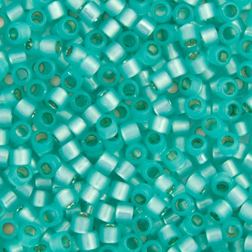 Delica 11/0 RD #0627 Aqua Green Alabaster/Opal Silver Lined-Dyed 5.2g Vial