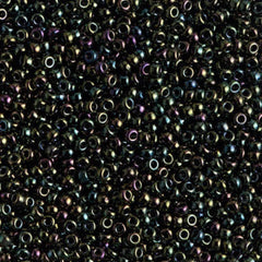 11/0 Miyuki Seed Beads Green Opaque Iris #0453