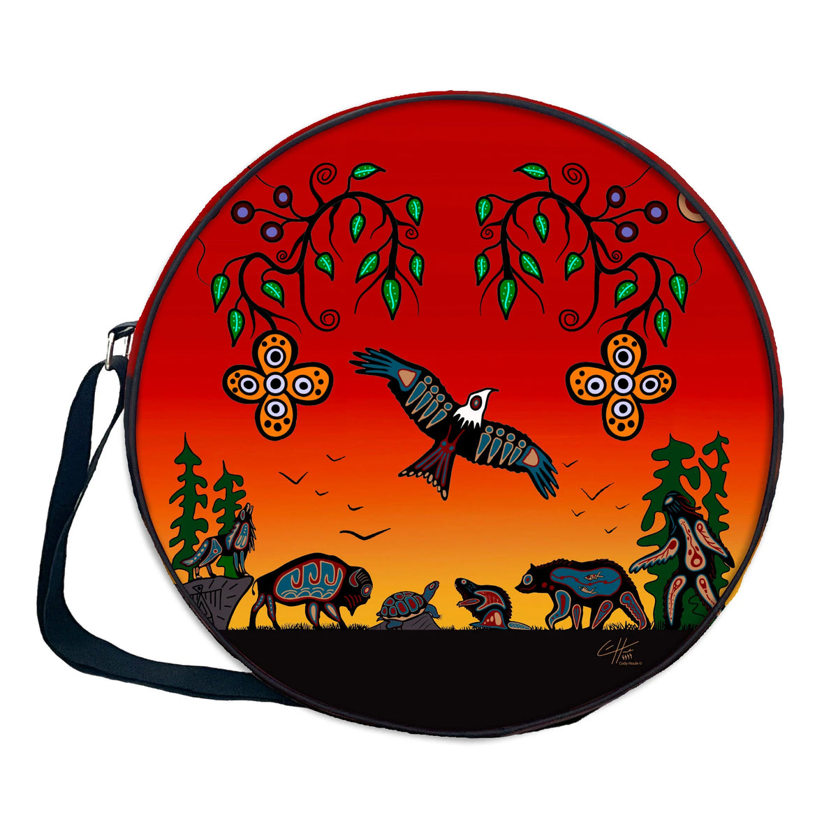 Cody Houle Seven Grandfather Teachings 17in Drum Bag