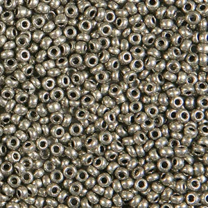 10/0 Preciosa Seed Beads Metallic Grey 22g