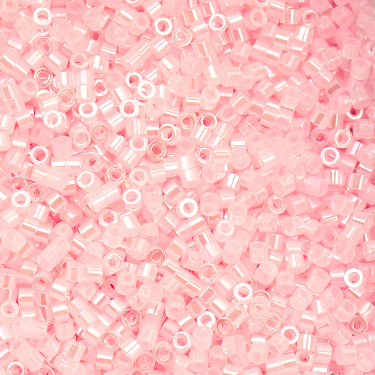 Cylin Beads by John Bead – Opaque Light Crystal Pink Ceylon – 25g Bag