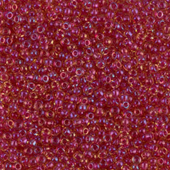 11/0 Miyuki Seed Bead Light Cranberry AB Lined-Dyed #0363