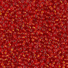 11/0 Miyuki Seed Beads Flame Red Silver Lined #0010