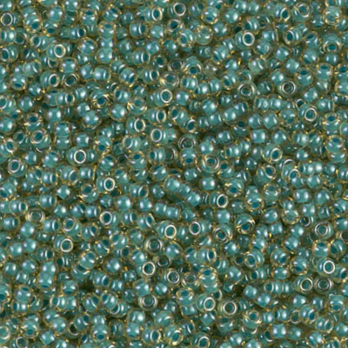 11/0 Miyuki Seed Beads Light Topaz Turquoise Lined #0374