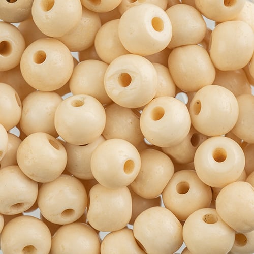 8mm Round Ivory worked on Bone Beads, Bags of 50