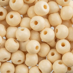 8mm Round Ivory worked on Bone Beads, Bags of 50