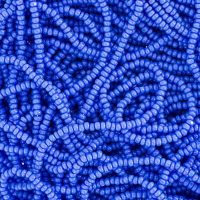 13/0 Charlotte Cut Preciosa (Czech) Bead Opaque Light Royal Blue Strung