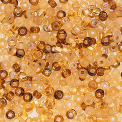 6/0 Preciosa Czech Seed Beads Multi Topaz Mix , 22g Vial