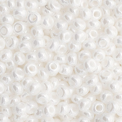 11/0 Preciosa Seed Beads Opaque White Luster #35032