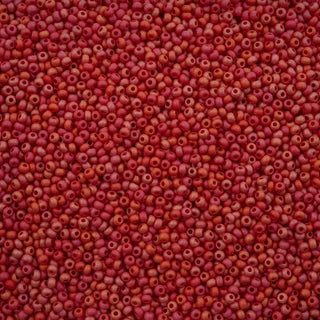 11/0 Preciosa Seed Beads Opaque Red Matte Rainbow #43190