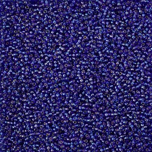 11/0 Preciosa Seed Beads Silver Lined Rainbow Cobalt Blue  #43216