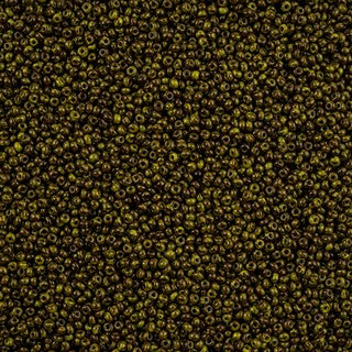 11/0 Preciosa Seed Beads Opaque Travertine on Black