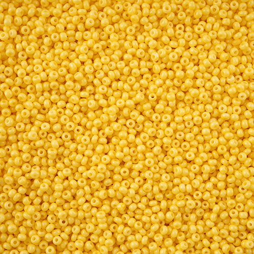 11/0 Preciosa Seed Beads Yellow Chalk Dyed Solgel #43234