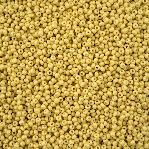 11/0 Preciosa Seed Beads Mustard Chalk Dyed Solgel #43246