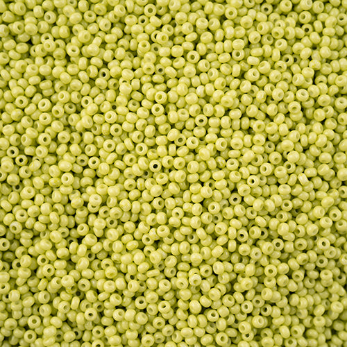 11/0 Preciosa Seed Beads Light Green Chalk Dyed Solgel #43248