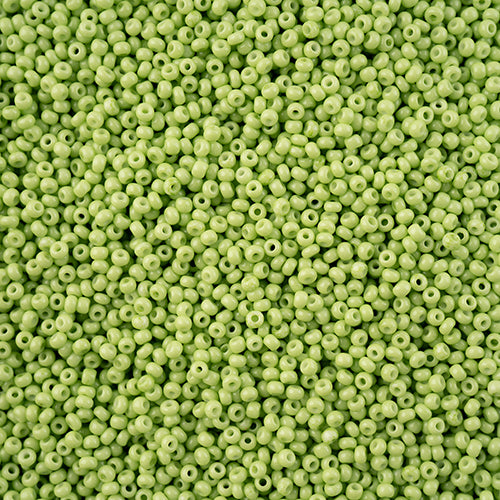11/0 Preciosa Seed Beads Green Chalk Dyed Solgel