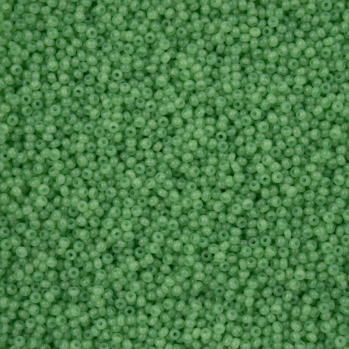 11/0 Preciosa Seed Beads Alabaster Dark Green Solgel #43273