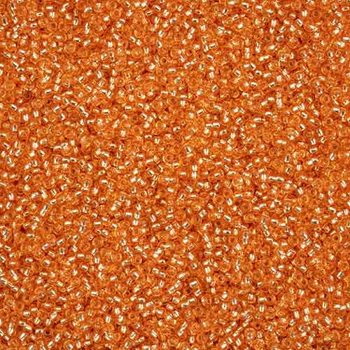 11/0 Preciosa Seed Beads Silver Lined Orange Solgel