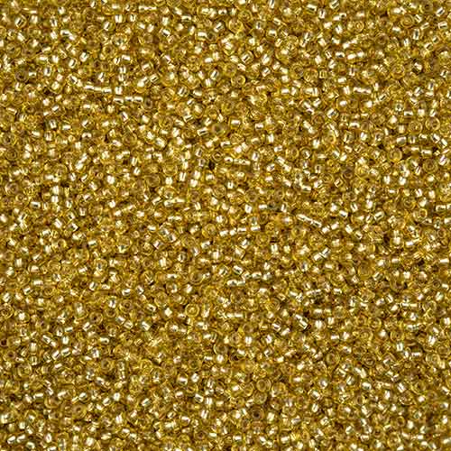 11/0 Preciosa Seed Beads Silver Lined Mustard Solgel