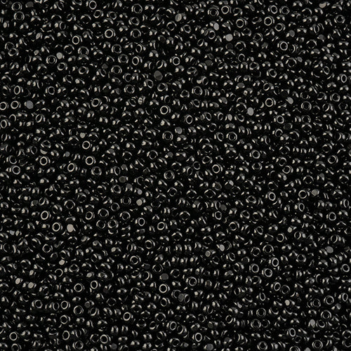 11/0 Charlotte Cut Preciosa Beads #23980 Opaque Black 100g Bag