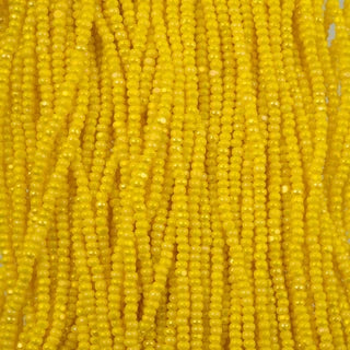 11/0 Charlotte Cut Preciosa Beads Opaque Yellow Rainbow Strung