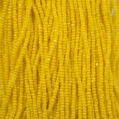 11/0 Charlotte Cut Preciosa Beads Opaque Yellow Rainbow Strung
